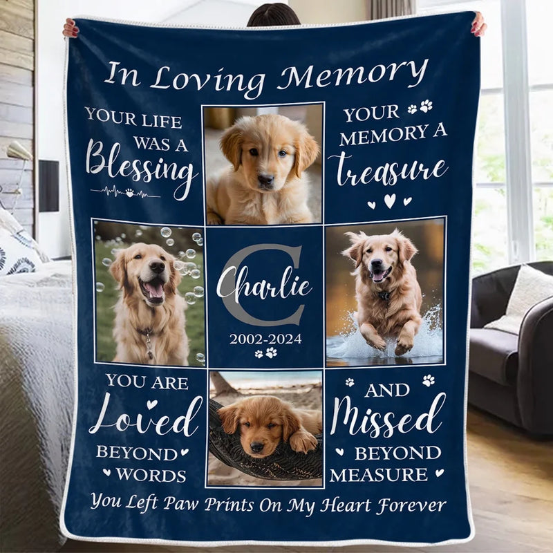 Custom Photo You Are Loved Beyond Words - Memorial Personalized Custom Blanket - Sympathy Gift For Pet Owners, Pet Lovers