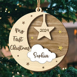 Custom Name My First Christmas Baby Gifts - Personalized 2 Layers Ornament