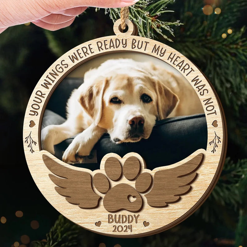 Custom Photo In Loving Memory Of Our Cherished Friend - Memorial Personalized Custom Shaped 2 Layered Wood Christmas Ornament - Sympathy Gift, Christmas Gift For Pet Owners, Pet Lovers