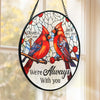 Their Spirit Dances On The Wings Of Every Bird - Memorial Personalized Custom Stained Glass Window Hanging Suncatcher - Sympathy Gift For Family Members