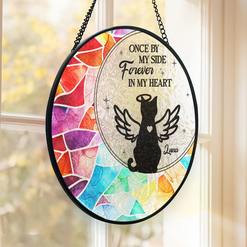 Best Friends Are Never Forgotten - Memorial Personalized Custom Stained Glass Window Hanging Suncatcher - Sympathy Gift For Pet Owners, Pet Lovers
