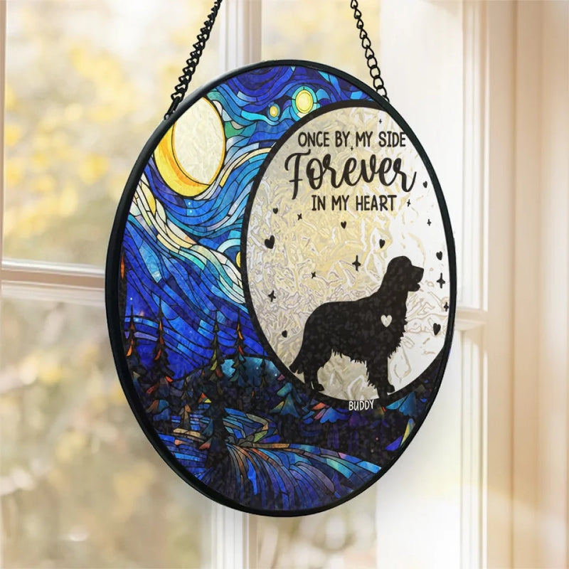 You Were More Than A Pet You Were Family - Memorial Personalized Custom Stained Glass Window Hanging Suncatcher - Sympathy Gift For Pet Owners, Pet Lovers