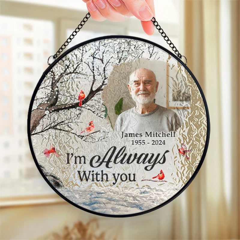Custom Photo Not A Day Goes By That You Are Not Missed - Memorial Personalized Custom Stained Glass Window Hanging Suncatcher - Sympathy Gift For Family Members