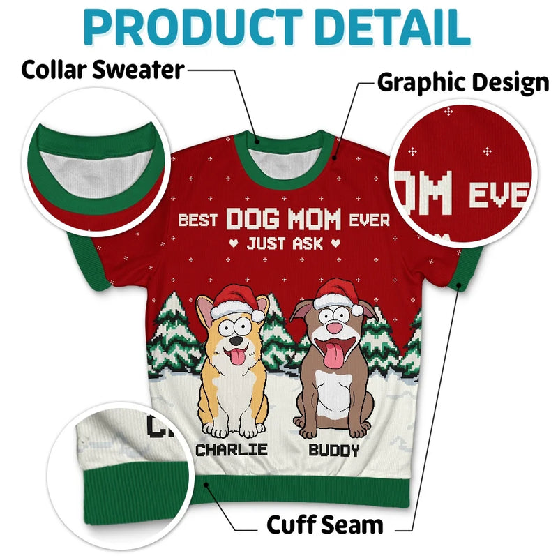 We Woof You A Hairy Christmas - Dog & Cat Personalized Custom All Over Print Adult Short Sleeve Sweater - Christmas Gift For Pet Owners, Pet Lovers