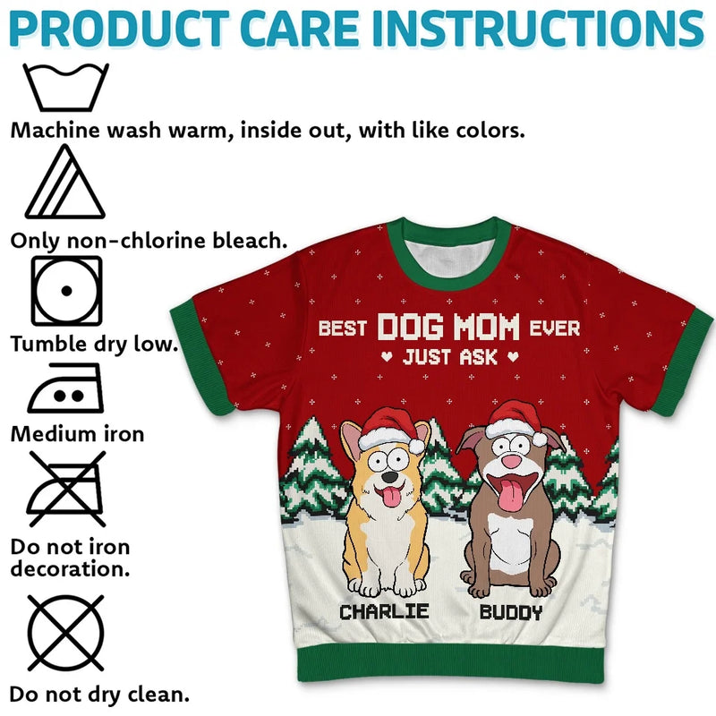 We Woof You A Hairy Christmas - Dog & Cat Personalized Custom All Over Print Adult Short Sleeve Sweater - Christmas Gift For Pet Owners, Pet Lovers