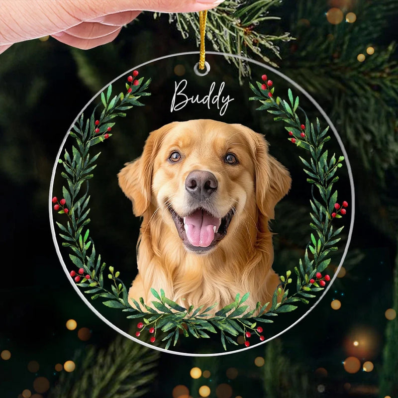 Custom Photo Wishing You A Christmas Filled With Wagging Tails And Wet Noses - Dog & Cat Personalized Custom Ornament - Acrylic Custom Shaped - Christmas Gift For Pet Owners, Pet Lovers