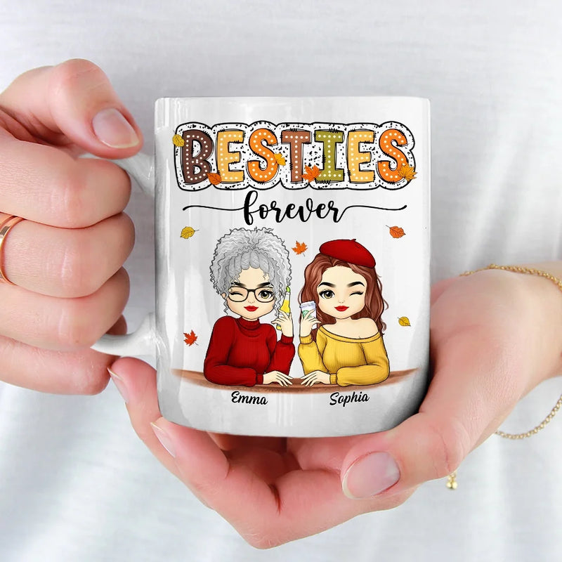 Hello, Autumn - Besties Personalized Custom Mug - Autumn Fall Gift For Best Friends, BFF, Sisters