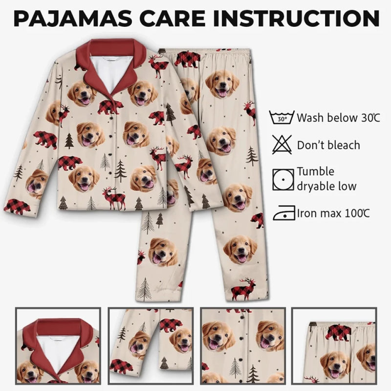 Custom Photo Paws And Reflect On The Joy Of The Season - Dog & Cat Personalized Custom Pajamas - Christmas Gift For Pet Owners, Pet Lovers