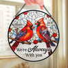 Their Spirit Dances On The Wings Of Every Bird - Memorial Personalized Custom Stained Glass Window Hanging Suncatcher - Sympathy Gift For Family Members