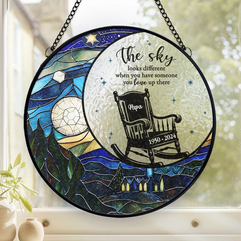 A Beautiful Soul Is Never Forgotten - Memorial Personalized Custom Stained Glass Window Hanging Suncatcher - Sympathy Gift For Family Members