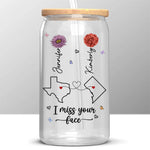 Custom Name Long Distance Friendship Gifts - Personalized Glass Cup
