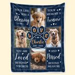Custom Pet Photo Memorial Gifts for Dog Lovers - Personalized Blanket