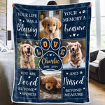 Custom Pet Photo Memorial Gifts for Dog Lovers - Personalized Blanket