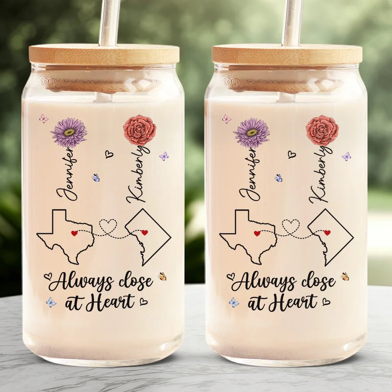 A Thoughtful Way To Make Her Smile Every Day - Bestie Personalized Custom Glass Cup, Iced Coffee Cup - Gift For Best Friends, BFF, Sisters