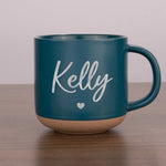 Custom Name Heart Design Gift - Personalized Pottery Mug
