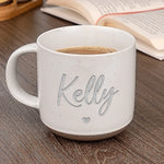 Custom Name Heart Design Gift - Personalized Pottery Mug