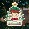The Best Way To See Christmas Is Through The Eyes Of A Child - Family Personalized Custom Ornament, Money Holder - Wood Custom Shaped -  Christmas Gift For Family Members
