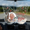 Custom Photo I Know I Never Drive Alone - Memorial Personalized Custom Car Ornament - Acrylic Custom Shaped - New Arrival, Sympathy Gift For Family Members AMZ