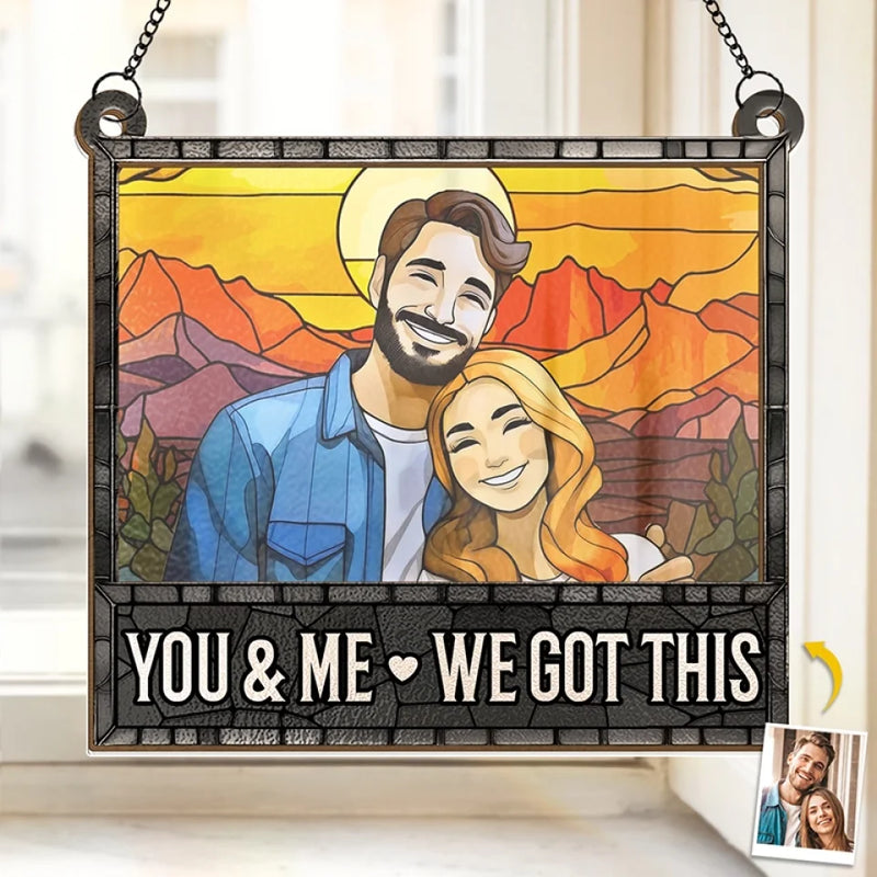 Custom Photo Adventure Couple Gifts - Personalized Suncatcher Ornament