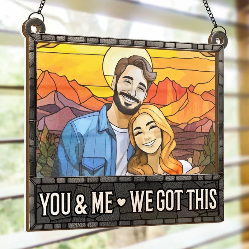 Custom Photo Adventure Couple Gifts - Personalized Suncatcher Ornament