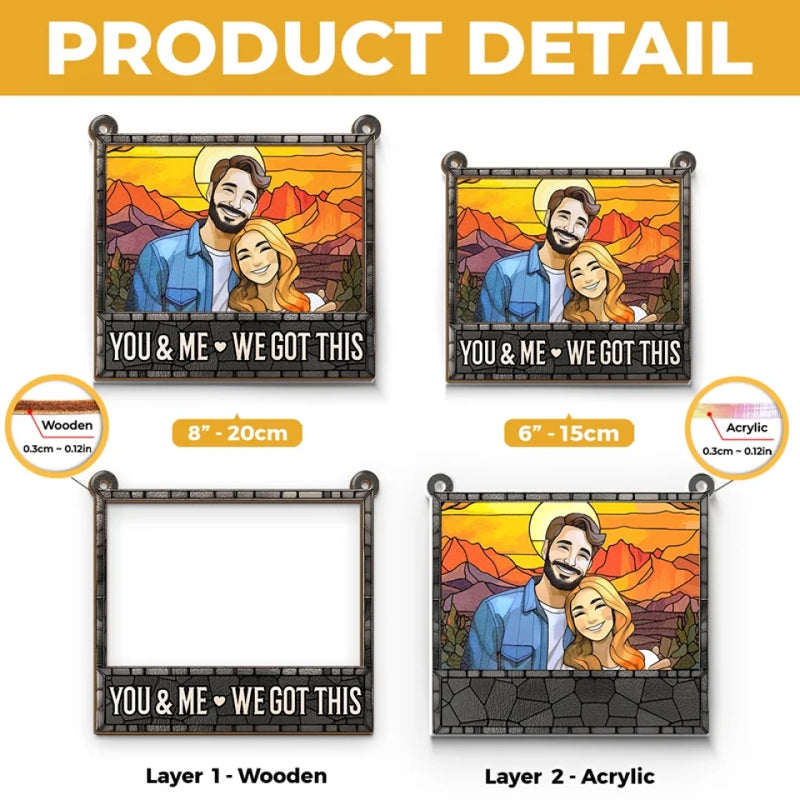 Custom Photo Adventure Couple Gifts - Personalized Suncatcher Ornament