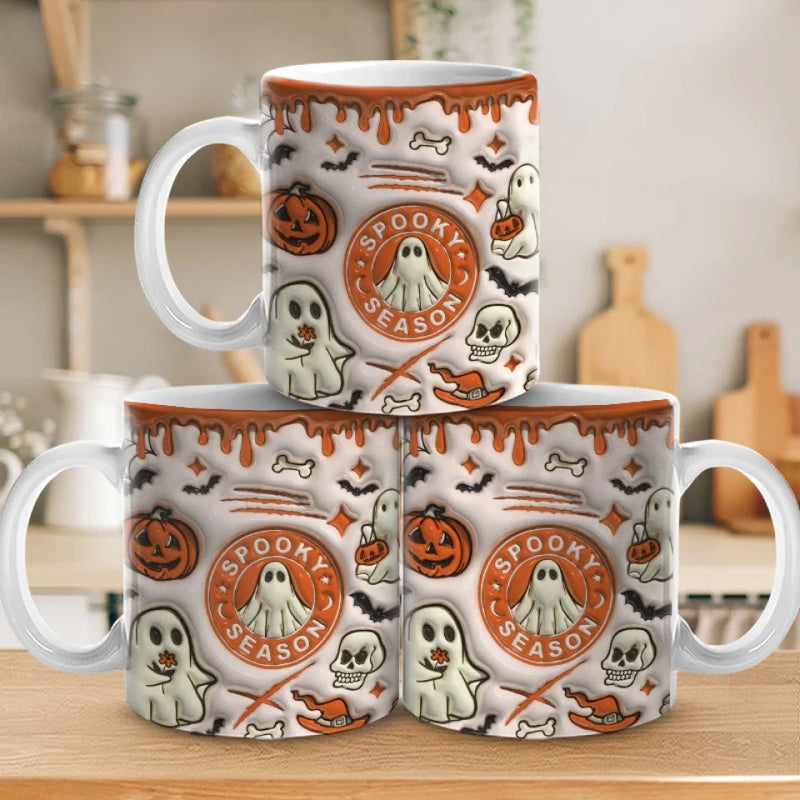 A Haunted Home Is A Happy Home - Family 3D Inflated Effect Printed Mug - Halloween Gift For Family Members