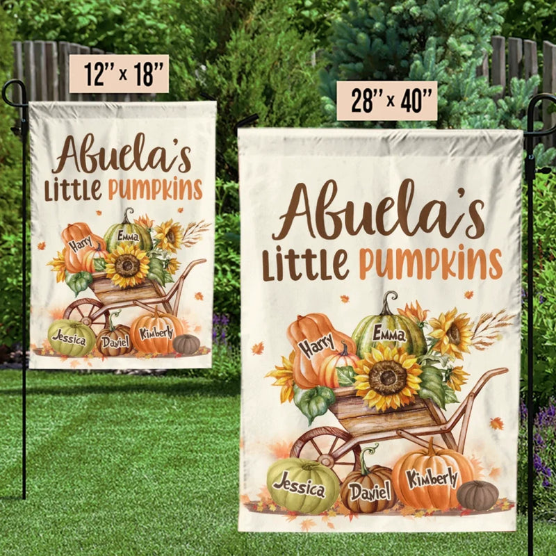 Custom Name Fall Pumpkin Gifts for Grandma - Personalized Flag