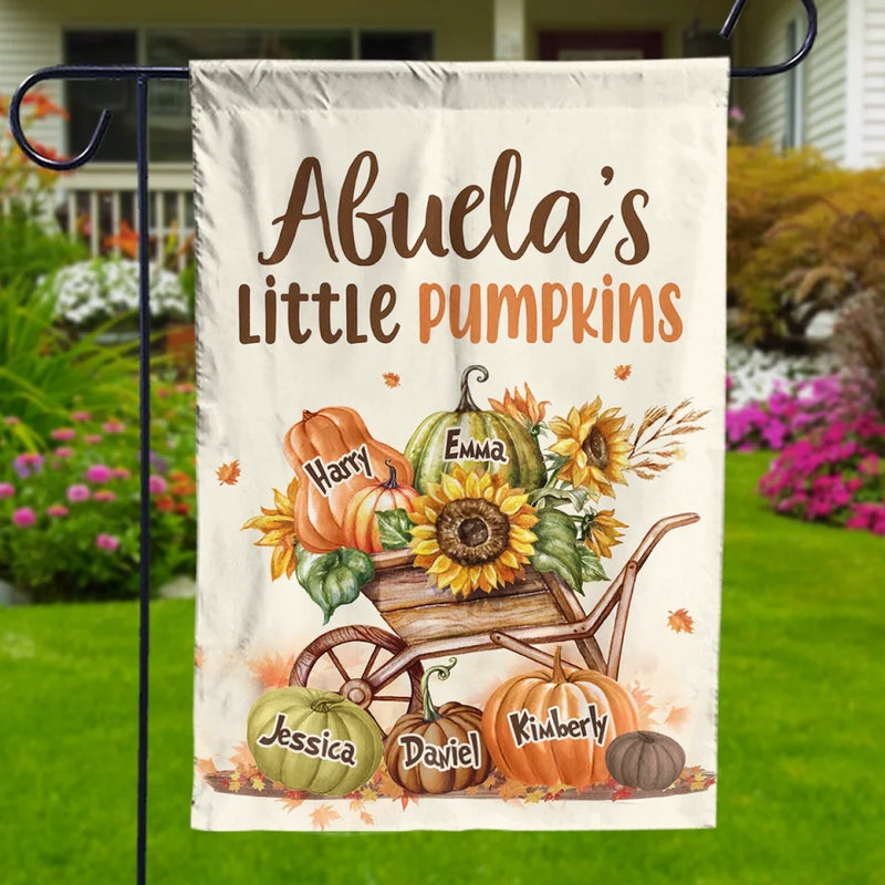 Custom Name Fall Pumpkin Gifts for Grandma - Personalized Flag