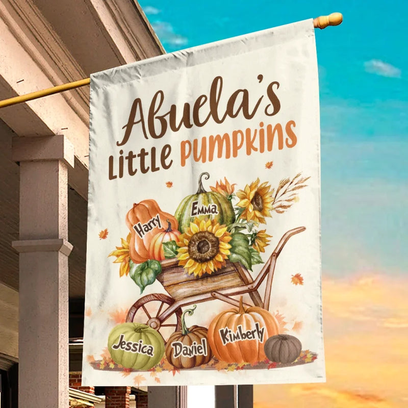 Custom Name Fall Pumpkin Gifts for Grandma - Personalized Flag