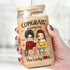 Sisters Are Friends We Have For A Lifetime - Bestie Personalized Custom Glass Cup, Iced Coffee Cup - Autumn Fall Gift For Best Friends, BFF, Sisters