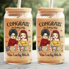 Sisters Are Friends We Have For A Lifetime - Bestie Personalized Custom Glass Cup, Iced Coffee Cup - Autumn Fall Gift For Best Friends, BFF, Sisters