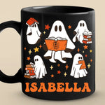 Custom Name Spooky Ghost Book Lover Gifts for Readers - Personalized Mug