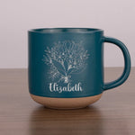 Custom Name Floral Bouquet Gifts for Women - Personalized Pottery Mug