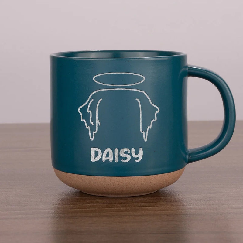 Angel With Paws, Heaven Gained A Furry Friend - Memorial Personalized Custom Pottery Mug - Sympathy Gift For Pet Owners, Pet Lovers