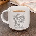 Custom Name Floral Bouquet Gifts for Women - Personalized Pottery Mug