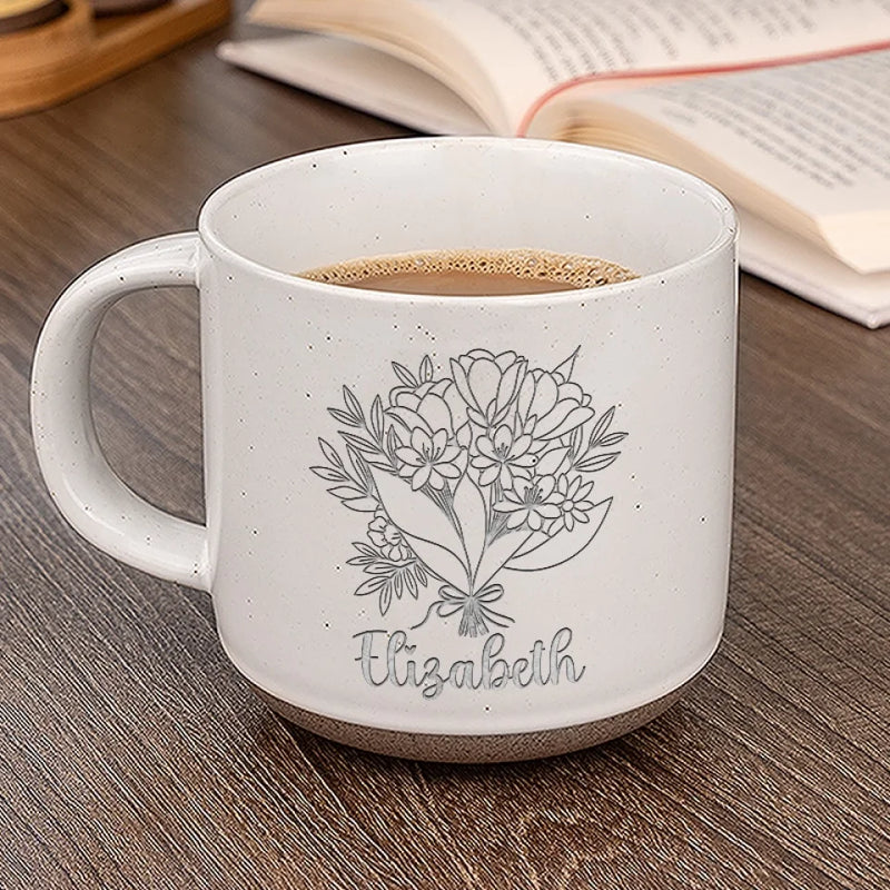 Our Friendship Blossoms Like A Garden In Spring - Bestie Personalized Custom Pottery Mug - Gift For Best Friends, BFF, Sisters