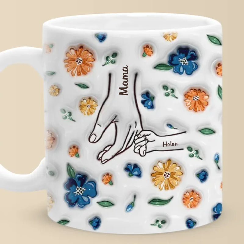 Custom Name Floral Gifts for Mom - Personalized Mug