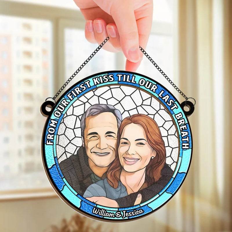 Custom Photo Every Day With You Is The Best Day Of My Life - Couple Personalized Window Hanging Suncatcher - Gift For Husband Wife, Anniversary