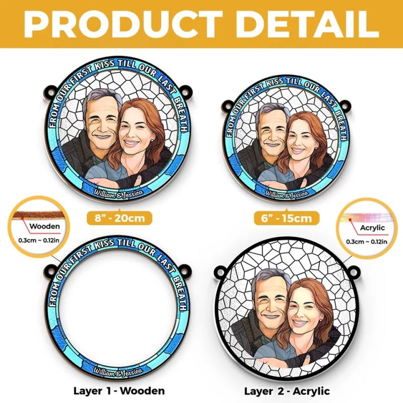 Custom Photo Every Day With You Is The Best Day Of My Life - Couple Personalized Window Hanging Suncatcher - Gift For Husband Wife, Anniversary