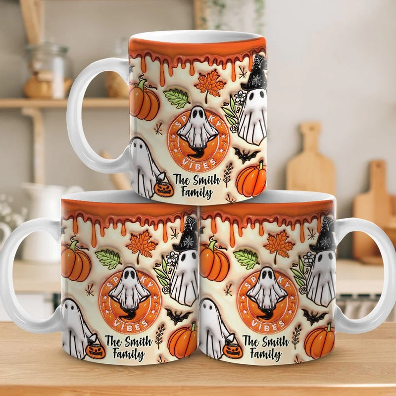 Our Family Is A Real Scream - Family Personalized Custom 3D Inflated Effect Printed Mug - Halloween Gift For Family Members