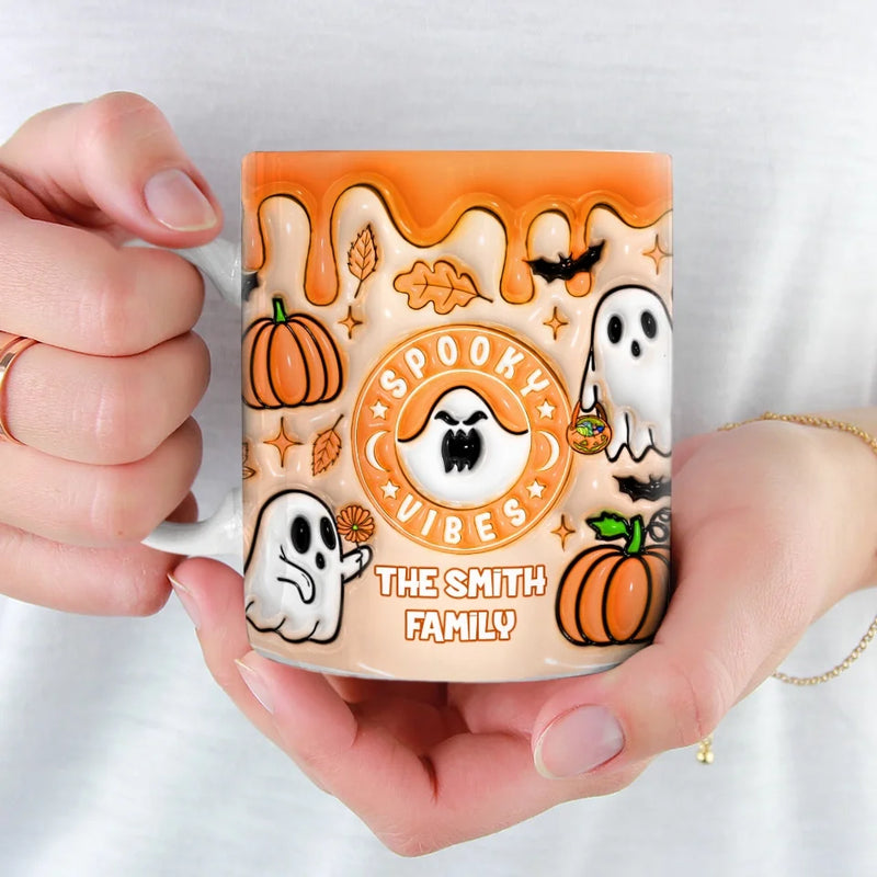 Family Of Boos And Haunts - Family Personalized Custom 3D Inflated Effect Printed Mug - Halloween Gift For Family Members