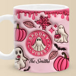 Custom Name Pink Halloween Gifts for Families - Personalized Mugs