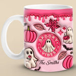 Custom Name Pink Halloween Gifts for Families - Personalized Mugs