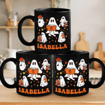 Custom Name Spooky Ghost Book Lover Gifts for Readers - Personalized Mug
