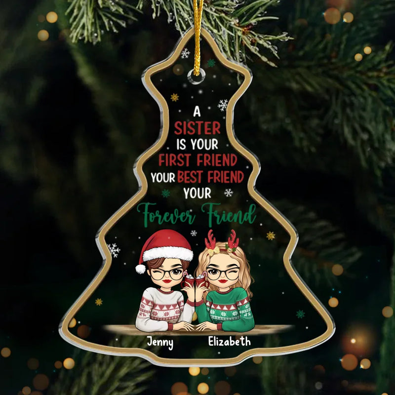 Christmas Is Better With Friends - Bestie Personalized Custom Ornament - Acrylic Custom Shaped - Christmas Gift For Best Friends, BFF, Sisters