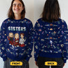 Jingle Ladies Rock - Bestie Personalized Custom Ugly Sweatshirt - Unisex Wool Jumper - Christmas Gift For Best Friends, BFF, Sisters