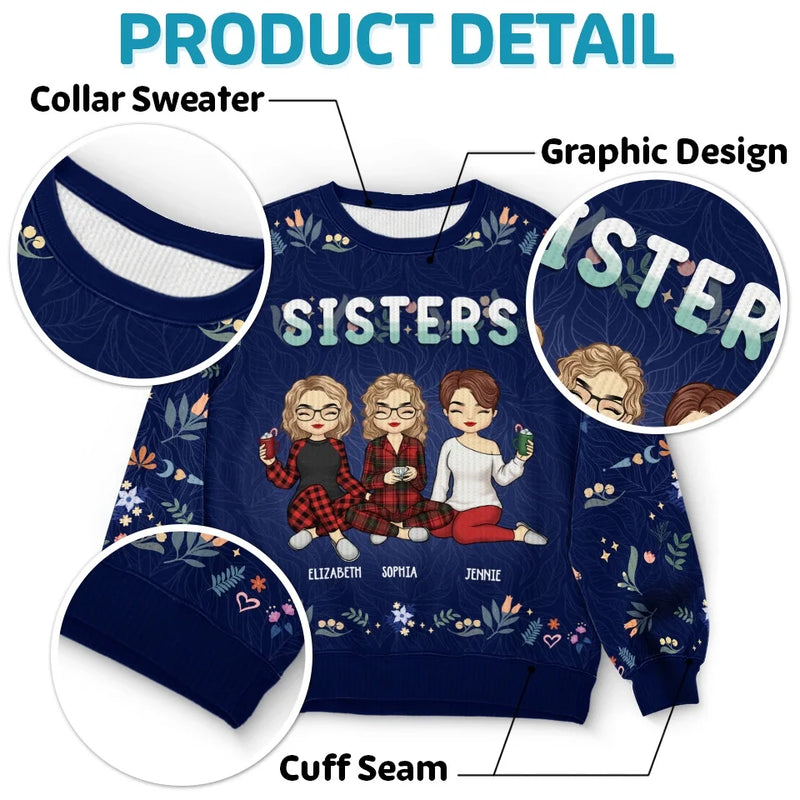 Jingle Ladies Rock - Bestie Personalized Custom Ugly Sweatshirt - Unisex Wool Jumper - Christmas Gift For Best Friends, BFF, Sisters