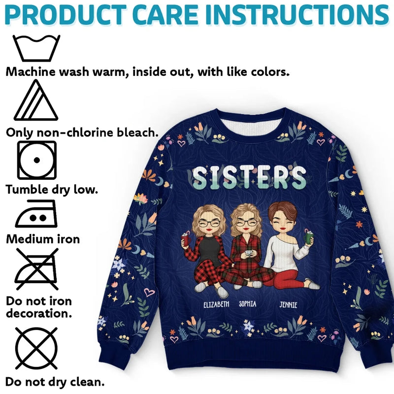 Jingle Ladies Rock - Bestie Personalized Custom Ugly Sweatshirt - Unisex Wool Jumper - Christmas Gift For Best Friends, BFF, Sisters