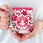 Custom Name Pink Halloween Gifts for Families - Personalized Mugs