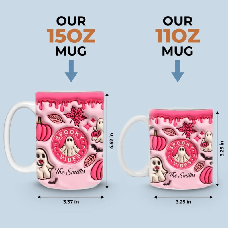 Custom Name Pink Halloween Gifts for Families - Personalized Mugs